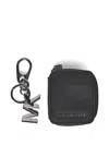 Michael Kors Hudson Metal Letter Logo Keychain In Black