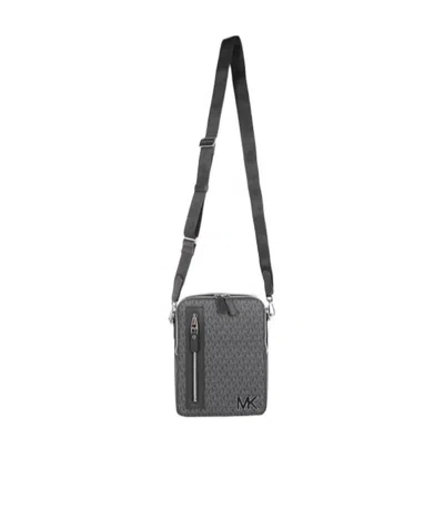 Michael Kors Hudson Monogram-print Crossbody Bag In Black