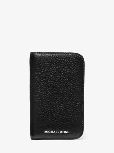 Michael Kors Hudson Pebbled Leather Billfold Wallet In Gold
