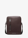 Michael Kors Hudson Pebbled Leather Flight Bag In Brown