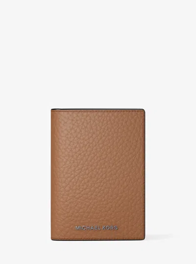 Michael Kors Hudson Pebbled Leather Folio Card Case In Multi