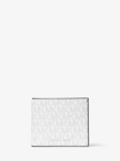 Michael Kors Hudson Signature Logo Billfold Wallet In White