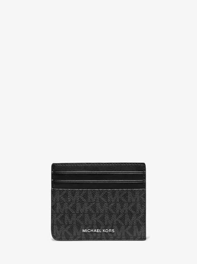 Michael Kors Hudson Signature Logo Card Case In Black