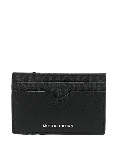 Michael Kors Hudson Signature Logo Cardholder In Black
