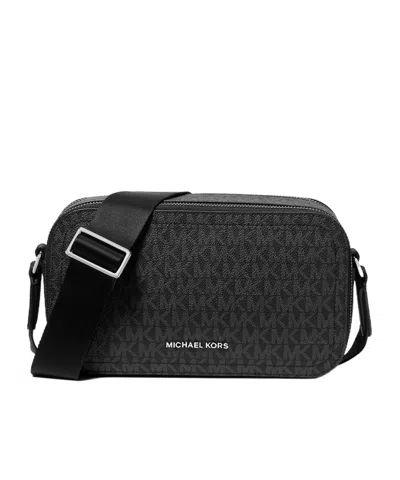 Michael Kors Hudson Signature Logo Crossbody Bag In Black