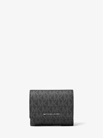 Michael Kors Hudson Signature Logo Wallet In Black