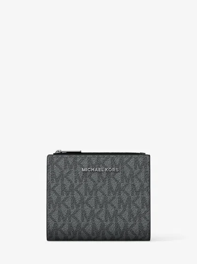 Michael Kors Hudson Signature Logo Wallet In Black