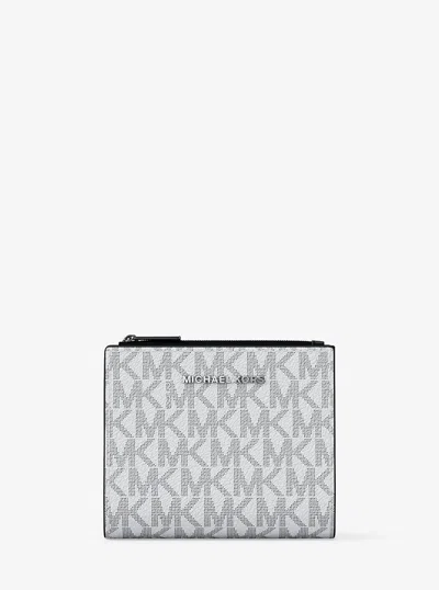 Michael Kors Hudson Signature Logo Wallet In Silver