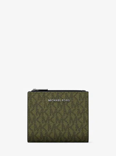 Michael Kors Hudson Signature Logo Wallet In Blue