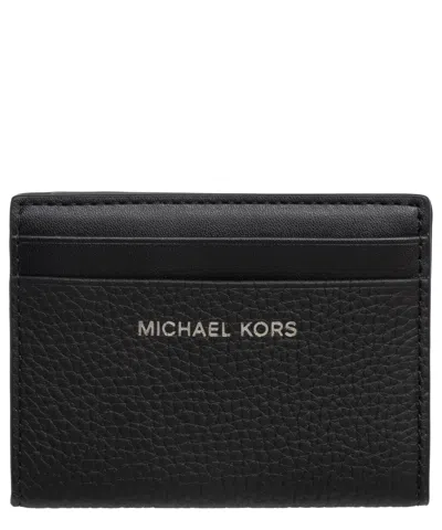 Michael Kors Folio Bi-fold Leather Wallet In Black
