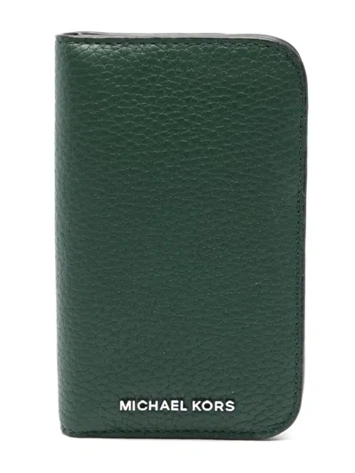 Michael Kors Hudson Snap Cc Wallet In Green