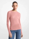 Michael Kors Hutton Featherweight Cashmere Sweater In Pink