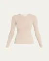 Michael Kors Hutton Ribbed Cashmere Pullover In Brown