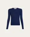 Michael Kors Hutton Ribbed Cashmere Pullover In Freesia
