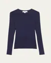 Michael Kors Hutton Ribbed Cashmere Pullover In Maritime