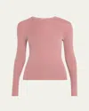 Michael Kors Hutton Ribbed Cashmere Pullover In Mauve