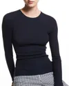 Michael Kors Hutton Featherweight Cashmere Sweater In Midnight