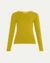 Michael Kors Hutton Ribbed Cashmere Pullover In Moss