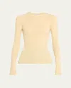 Michael Kors Hutton Ribbed Cashmere Pullover In Parchment