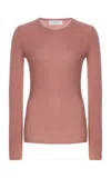 Michael Kors Hutton Ribbed Cashmere Sweater In Pink