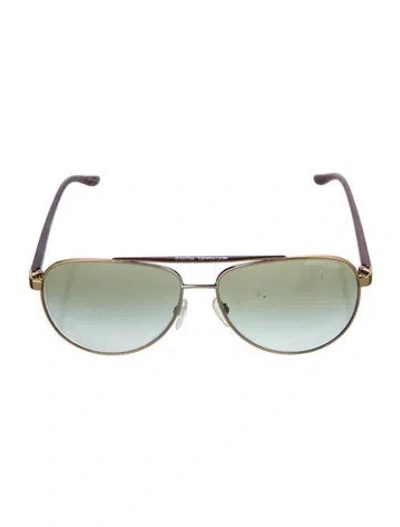 Pre-owned Michael Kors Hvar Aviator Sunglasses In Gold
