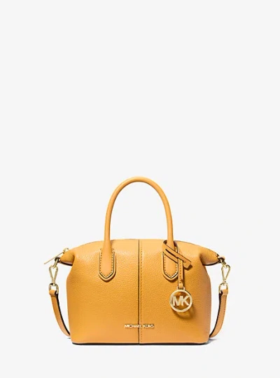 Michael Kors Hyde Small Pebbled Leather Satchel In Yellow