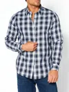 Michael Kors Checked Shirt With Buttoned Cuffs And Collar In Blue