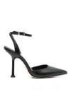 Michael Kors Black Pelle Pump With Strap In Black