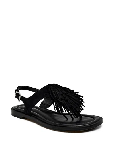 Michael Kors Indra Fringe-detail Sandals In Black