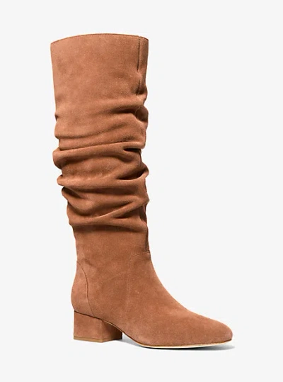 Michael Kors Indra Suede Boot In Brown