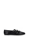 Michael Kors Indy Flex Leather Ballet Flat In Black
