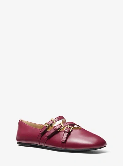 Michael Kors Indy Flex Leather Ballet Flat