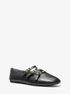 Michael Kors Indy Flex Leather Ballet Flat In Black