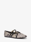 Michael Kors Indy Snake Embossed Leather Ballet Flat In Animal Print