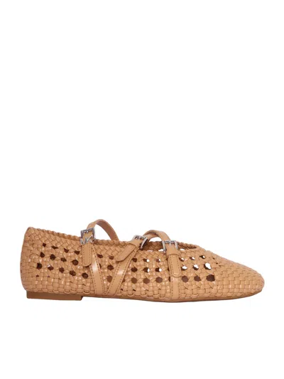 Michael Kors Indy Woven Flex Ballet In Sand