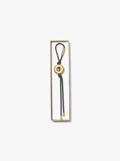 Michael Kors Initial Gold-tone And Speckled Cord Bag Charm In Multi