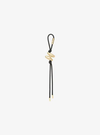 Michael Kors Initial Gold-tone And Speckled Cord Bag Charm In Pink