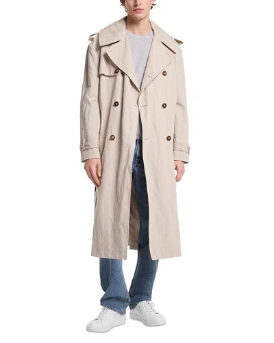 Michael Kors Inox Oversized Cotton Blend Trench Coat In Natural