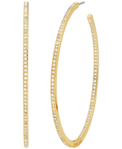 Michael Kors Inside Outside Pave Hoop Earrings In Gold
