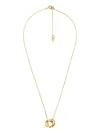 Michael Kors Interlocking-circles Rhinestone Necklace In Gold