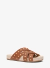 Michael Kors Irene Studded Leather Sandal In Brown