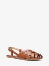 Michael Kors Irene Woven Leather Slingback Sandal In Brown