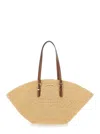 Michael Kors Isa Small Beige Shopper With Woven Design And Two Adjustable Handles In Tech Fabric Woman