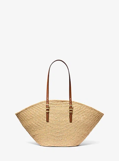 Michael Kors Isa Large Hand-crocheted Tote Bag In Brown
