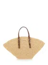 Michael Kors Isa Small Beige Shopper With Woven Design And Two Adjustable Handles In Tech Fabric Woman