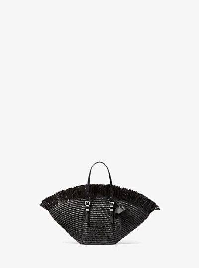 Michael Kors Isa Small Hand-crocheted Tote Bag In Black