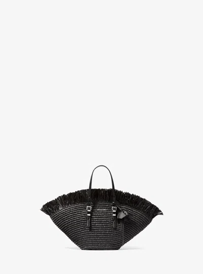 Michael Kors Isa Small Hand-crocheted Tote Bag In Black