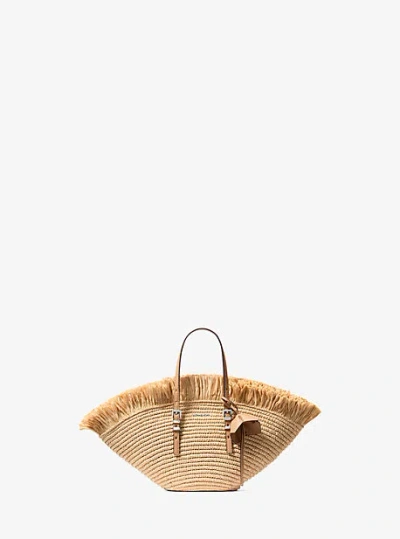 Michael Kors Isa Small Hand-crocheted Tote Bag In Brown