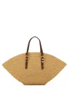 Michael Kors Isa Small Beige Shopper With Woven Design And Two Adjustable Handles In Tech Fabric Woman In Beige