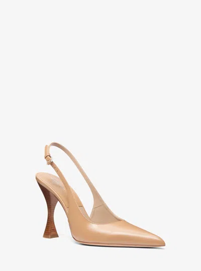Michael Kors Isabella Leather Slingback Pump In Brown